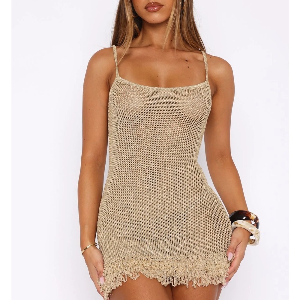 White Fox Boutique Tan Mini Dress